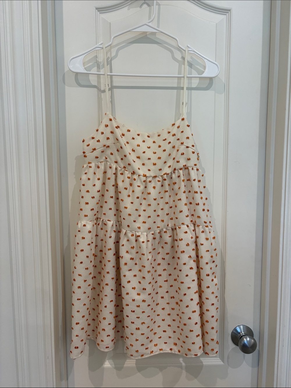 Cream Spotted Tiered Doll dress - Lightweight Summer Dress